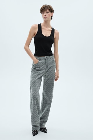 Top coton bretelles larges - Noir