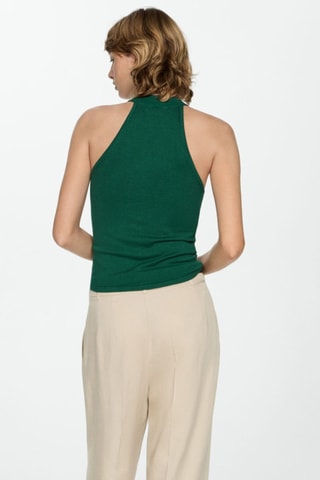 Top maille emmanchures américaines - Vert foncé