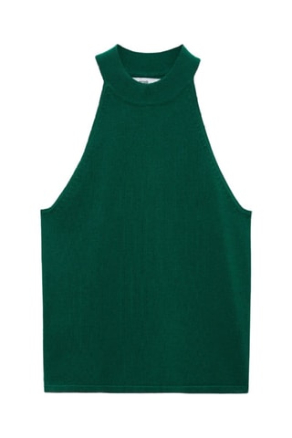 Top maille emmanchures américaines - Vert foncé