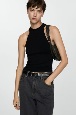 Top maille emmanchures américaines - Noir