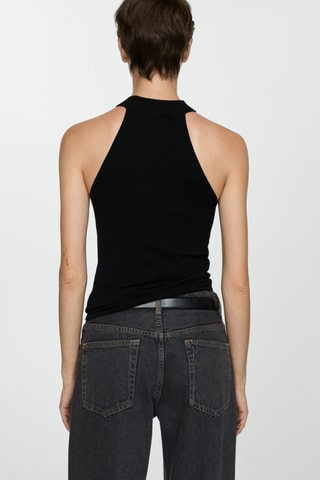 Top maille emmanchures américaines - Noir