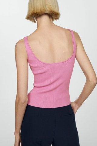 Top maille bretelles - Rose