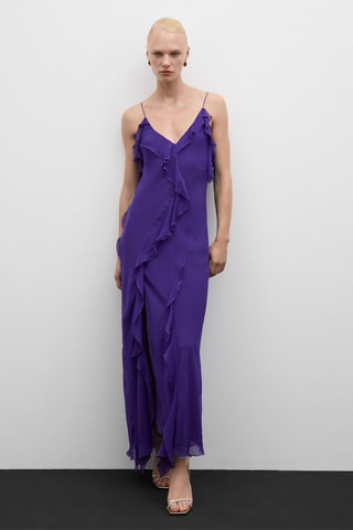 Robe gaze volants - Violet