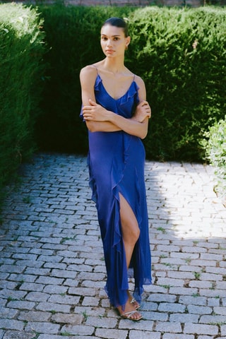 Robe gaze volants - Violet