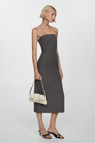 Robe bustier rayures tennis - Gris