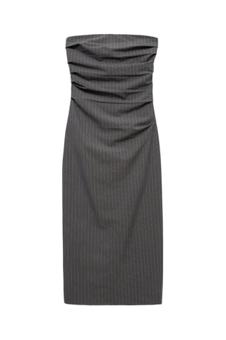 Robe bustier rayures tennis - Gris