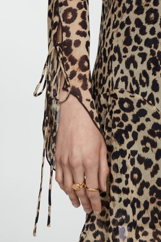 Robe courte léopard - Noir et beige