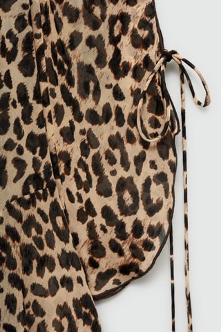 Robe courte léopard - Noir et beige