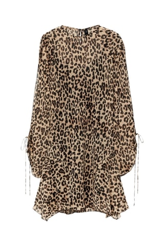 Robe courte léopard - Noir et beige