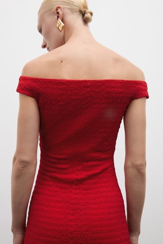 Robe longue épaules dénudées - Rouge