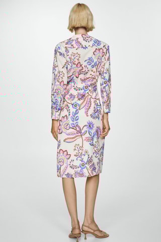 Robe en imprimé fleuri noeud - Multicolore