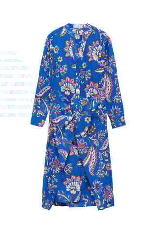 Robe en imprimé fleuri noeud - Bleu