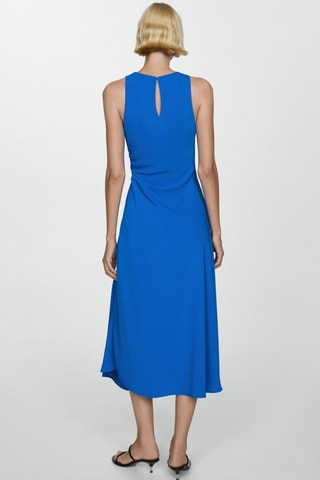 Robe midi détail drapé - Bleu