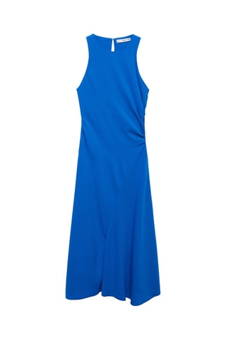 Robe midi détail drapé - Bleu