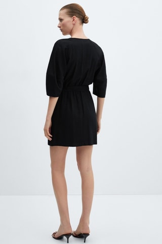 Robe cache-coeur noeud- Noir