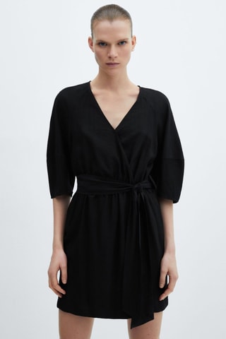Robe cache-coeur noeud- Noir