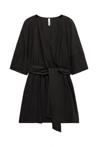 Robe cache-coeur noeud- Noir