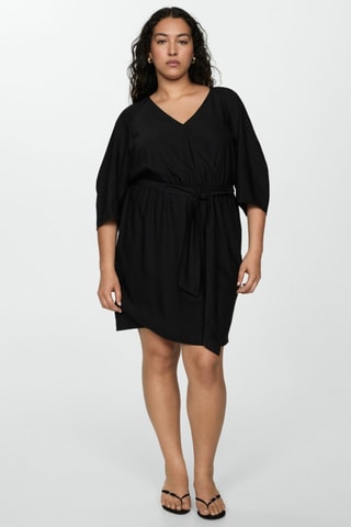 Robe cache-coeur noeud- Noir