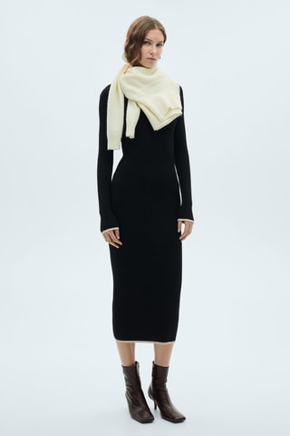 Robe maille liserés contrastants - Noir