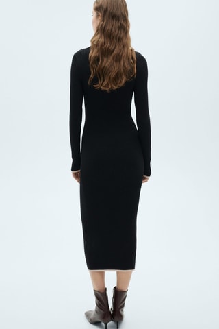 Robe maille liserés contrastants - Noir