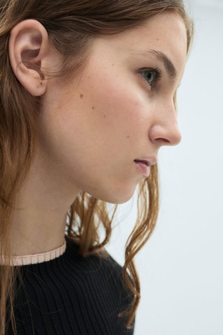 Robe maille liserés contrastants - Noir