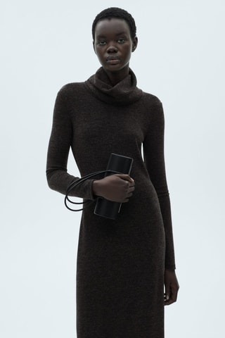 Robe maille col roulé - Gris