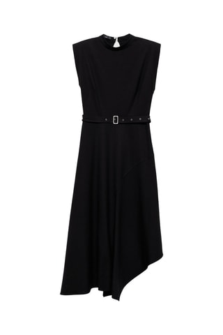 Robe asymétrique ceinture - Noir