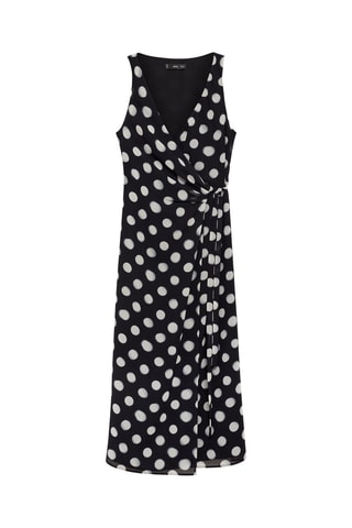 Robe cache-coeur pois - Noir et blanc