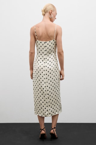 Robe imprimée ouvertures - Écru