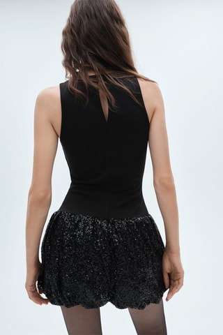Robe jupe boule paillettes - Noir