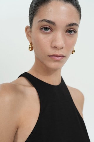 Robe courte ouvertures latérales - Noir