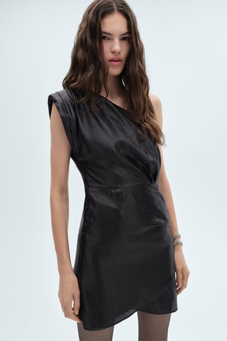 Robe asymétrique texturée - Noir