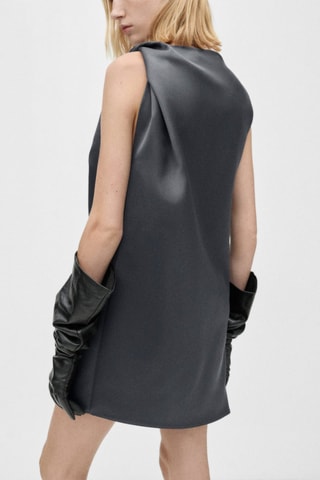 Robe satinée détail noeud - Anthracite