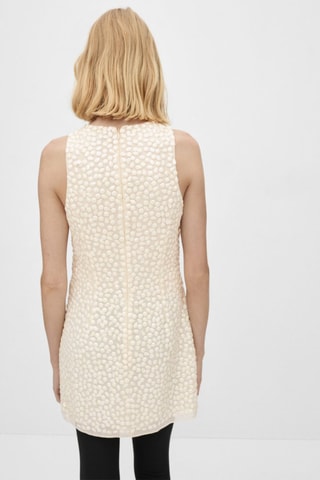 Robe courte perles - Beige