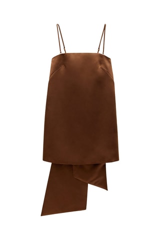Robe bustier courte satinée - Marron