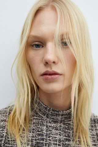 Robe tweed chinée - Écru