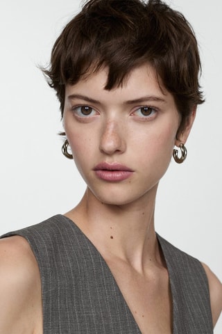 Gilet de costume à fines rayures - Gris