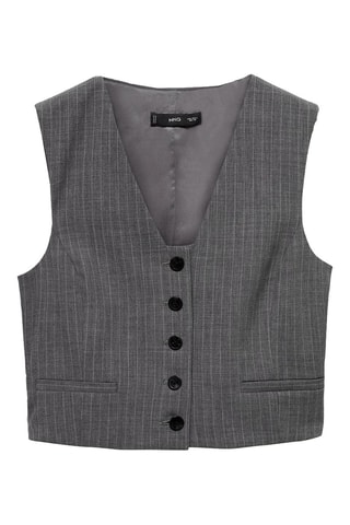Gilet de costume à fines rayures - Gris