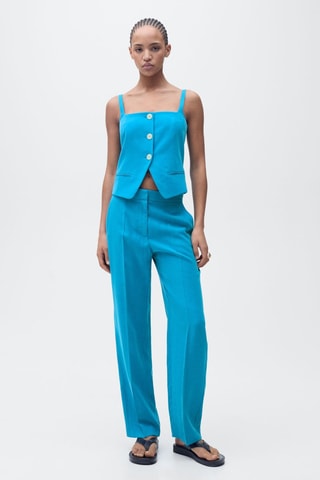 Gilet costume dos nu - Bleu