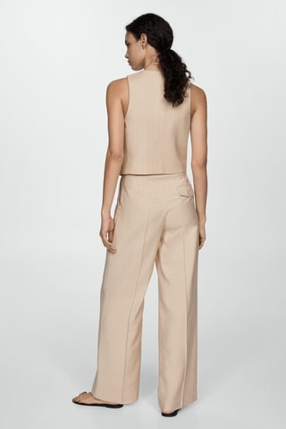 Gilet costume rayures - Beige