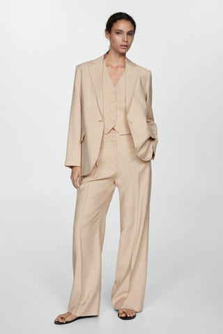 Gilet costume rayures - Beige