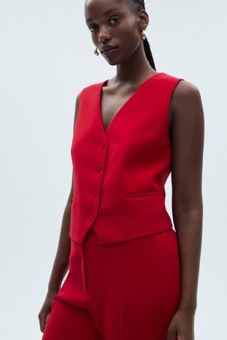 Gilet costume boutons - Rouge