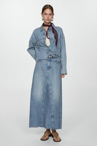 Surchemise en jean bas effiloché - Bleu