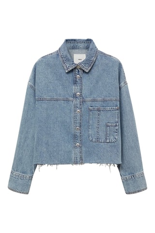 Surchemise en jean bas effiloché - Bleu