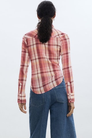 Chemise à carreaux en coton - Rose