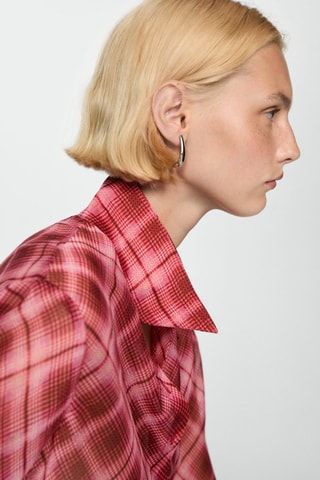 Chemise imprimé carreaux - Rouge et rose