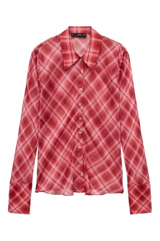 Chemise imprimé carreaux - Rouge et rose