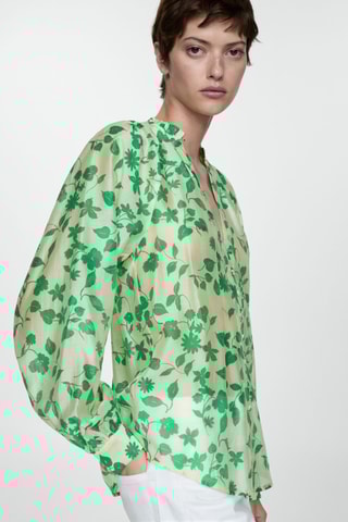 Chemise imprimée Lyocell - Ecru