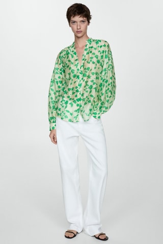 Chemise imprimée Lyocell - Ecru