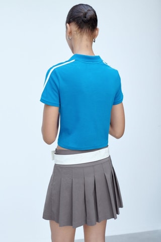 Polo coton rayures contrastantes - Bleu